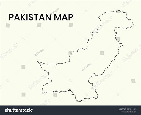 Map Pakistan Outline Map Pakistan Vector Stock Vector Royalty Free