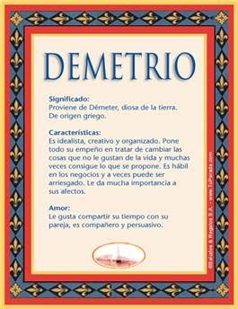 Origen Y Significado Del Nombre DEMETRIO RIAG