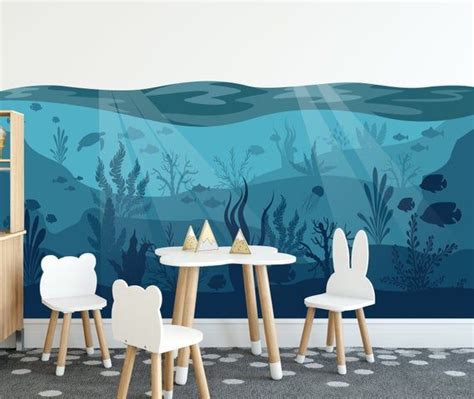 Ocean Wall Mural Under The Sea Nursery Decor Nursery Decals Under Water