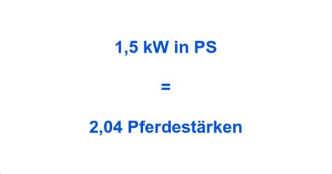 Kw In Ps Kilowatt Wieviel Ps