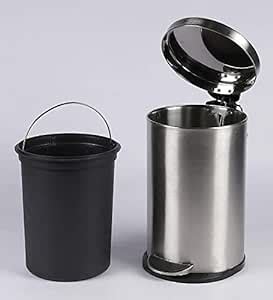 Star Jiva L Stainless Steel Plain Pedal Dustbin With Pvc Bucket X