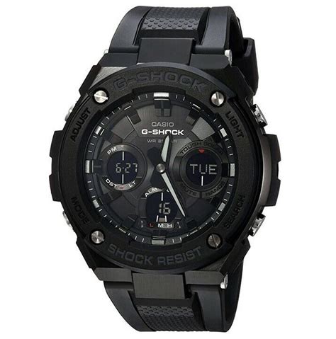 Casio Men Watch G Shock Quartz Ana Digi Dial Black Resin Strap Gsts100g 1b