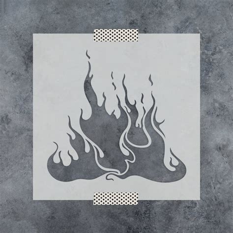 Flames Stencil Template Reusable Stencil with Multiple Sizes Available ...