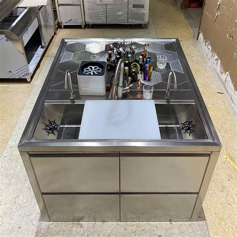 Portable Bar Counter Movable Stainless Steel Counter Cocktail Bar