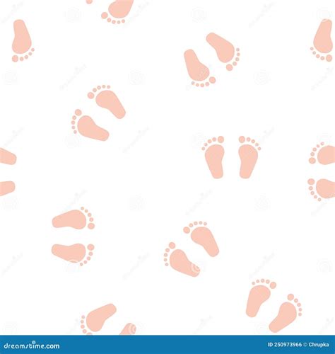 Seamless Pattern Of Baby Feet Great For Wrapping Textile Wallpaper