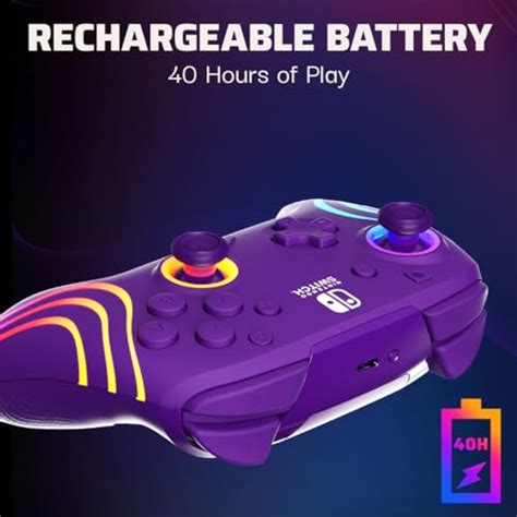 Pdp Afterglow™ Wave Wireless Led Controller For Nintendo Switch Nintendo Switcholed Purple