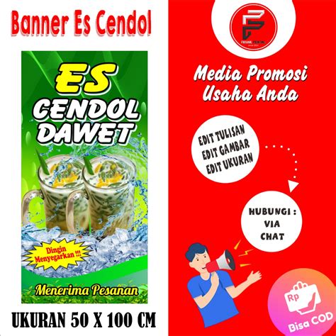 Jual Spanduk Es Cendol Banner Es Cendol Dawet Spanduk Ukuran 50 X