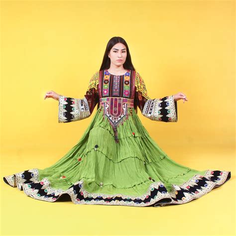 Afghan Beautiful Traditional Wedding Clothes Handmade Gande Afghani