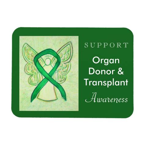 Organ Donor And Transplant Awareness Ribbon Magnet