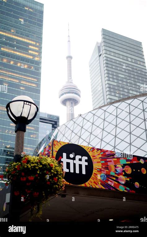 Toronto Canada 07th Sep 2023 Atmosphere Cn Tower And Tiff Banner