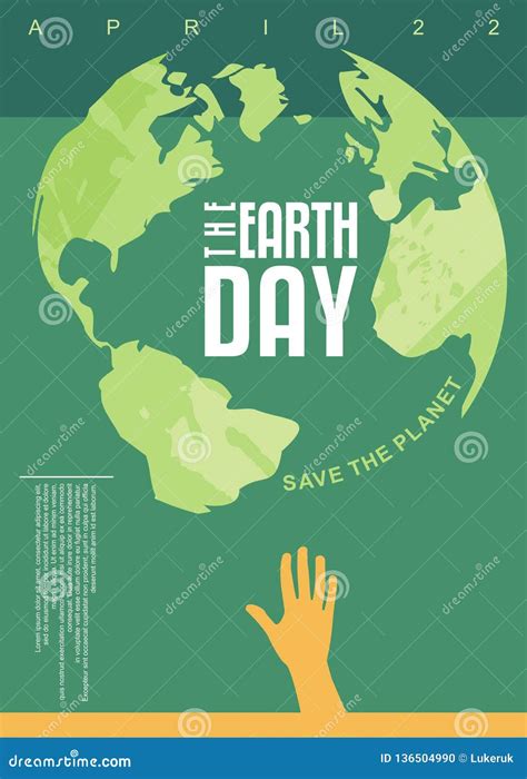 The Earth Day Poster Design Stock Vector - Illustration of environment ...