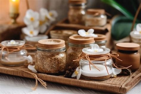 Premium Ai Image Relaxing Coconut Oil Aromatherapy Facial Massage Spa With Salt Oriental Herbs