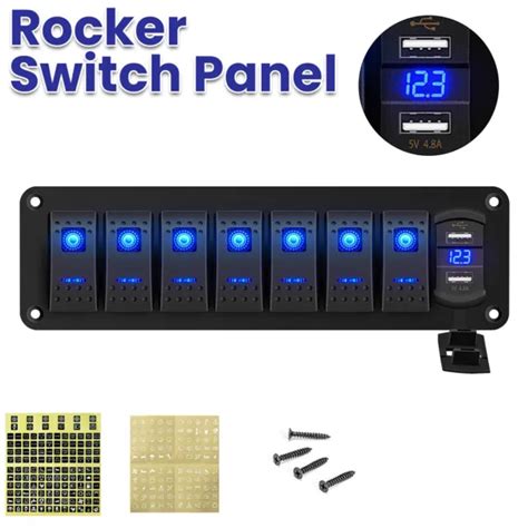 Gang V V Switch Panel On Off Toggle Blue Led Rocker For Car Boat