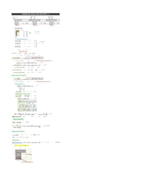 Plantilla De Excel Para Diseño De Vigas T Y L Apuntes De Ingenieria Civil Udocz