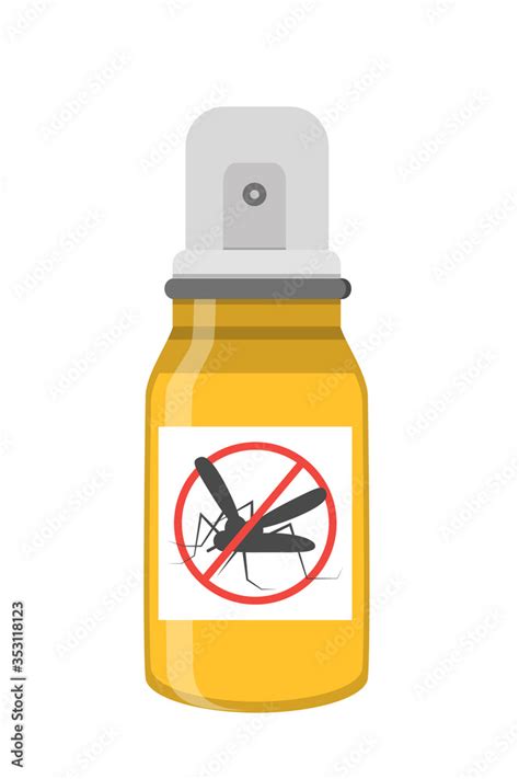 Repellent Spray Vector Yellow Bottle Against Insects Protection From