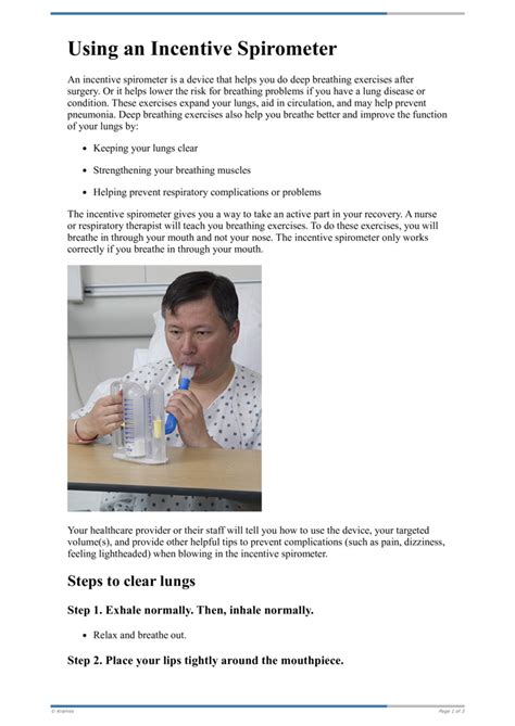 Text - Using an Incentive Spirometer - HealthClips Online