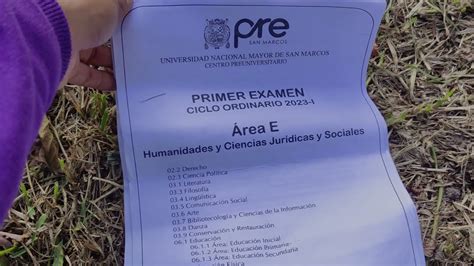 Primer Examen De La Pre San Marcos YouTube