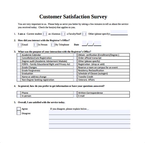 Free Sample Customer Satisfaction Survey Templates In Google Docs