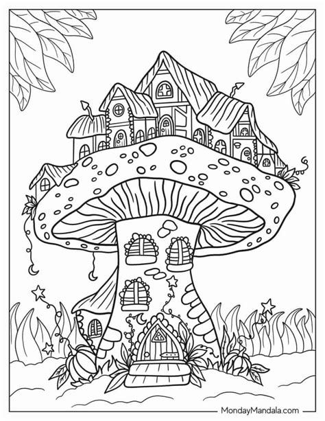 Mushroom Coloring Pages Free Pdf Printables Cat Coloring Book