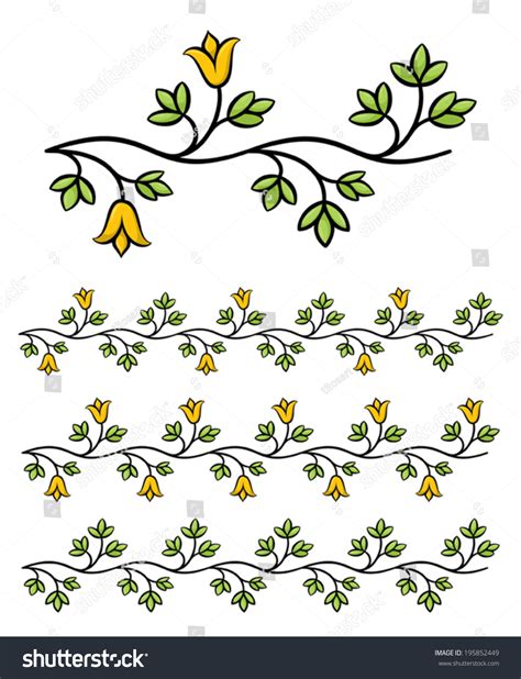 Cartoon Style Flower Border Vector Illustration Stock Vector (Royalty ...