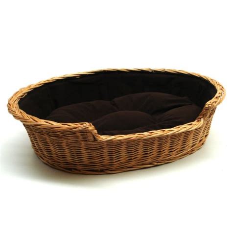 Prestige Wicker Dog Bed Basket, Large, Dark | The Pooch Club