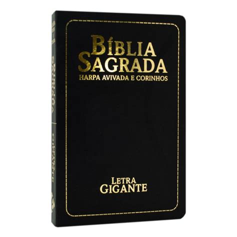 B Blia Sagrada Rc Letra Gigante Harpa Semiflex Vel Preta Betel