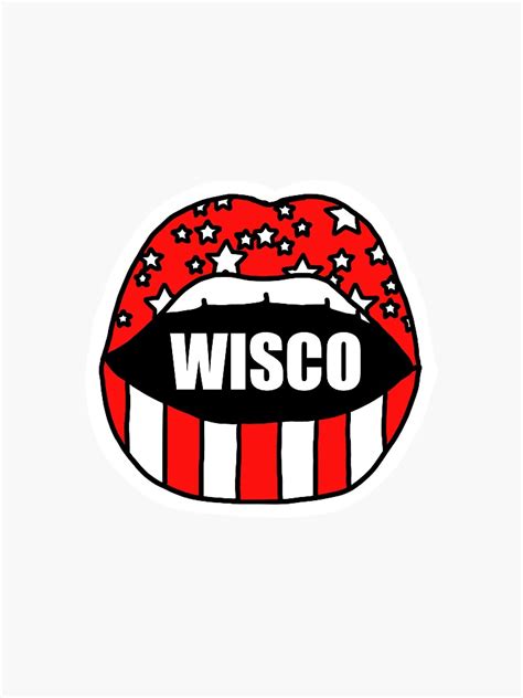 Wisco Lips Sticker By Karenandalice Redbubble