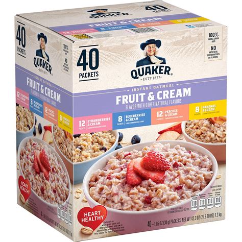 Quaker Instant Oatmeal Flavor Variety Pack Individual Packets 48