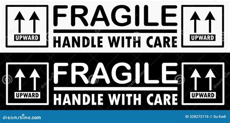 Red Sticker Fragile Handle With Care Red Fragile Warning Label Square