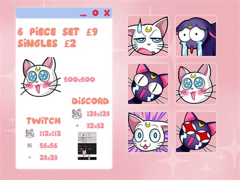 Buy Sailor Moon Emotes For Twitch Discord Online In India Etsy