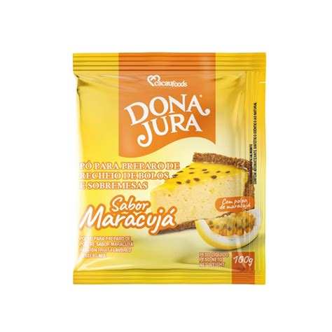 Pó para preparo de recheios sabor maracujá Dona Jura 100g