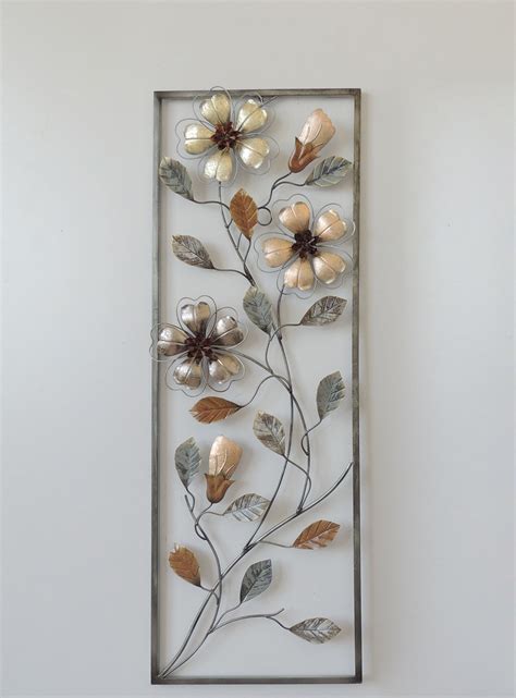 New All American Collection Flower And Leaves Aluminum Metal Wall