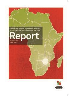 Zimbabwe Human Rights NGO Forum Zimbabwe Human Rights Ngo Forum Pdf