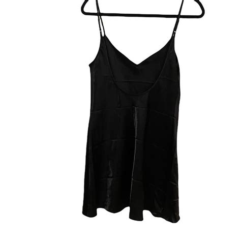 La Senza Lingerie Vintage Black Satin Slip Depop