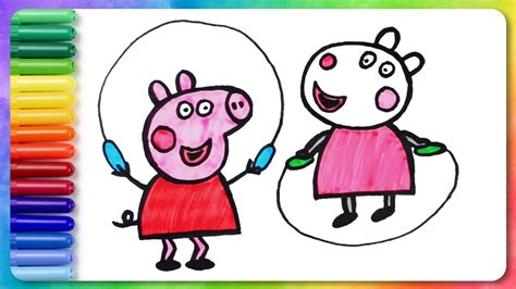 How To Draw Peppa Pig With Suzy Sheep 🐷🐑 Kids Drawings Magic Easy