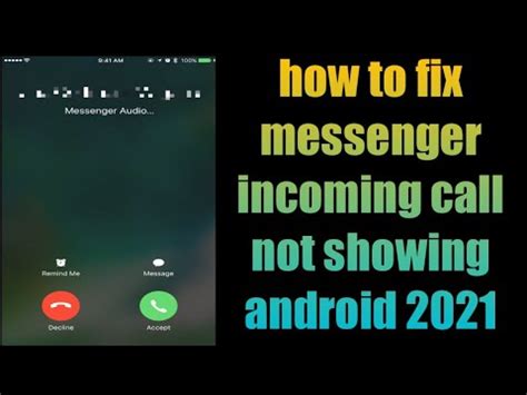 How To Fix Messenger Incoming Call Not Showing Android Youtube