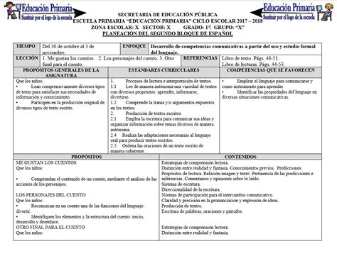 Planeaciones Del Primer Grado Para El Segundo Bloque Del Ciclo Escolar