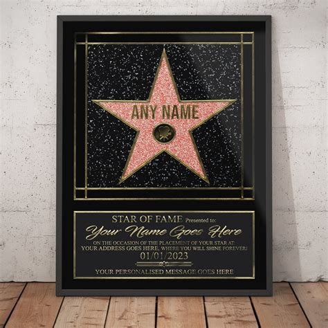 Personalised Walk Of Fame Poster Paper And Metal Sizes Available