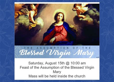 Feast Of The Assumption Of The Blessed Virgin Mary 2020 Sacred Heart Catholic Church