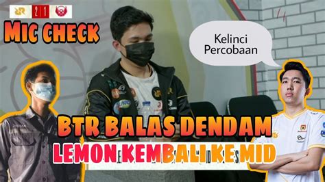 APAKAH KELINCI PERCOBAAN MENANG RRQ VS BTR MIC CHECK YouTube