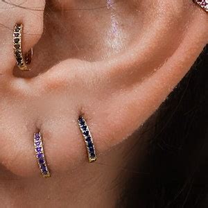 September Birthstone Sapphire Hoop Earring K K K Earring Solid