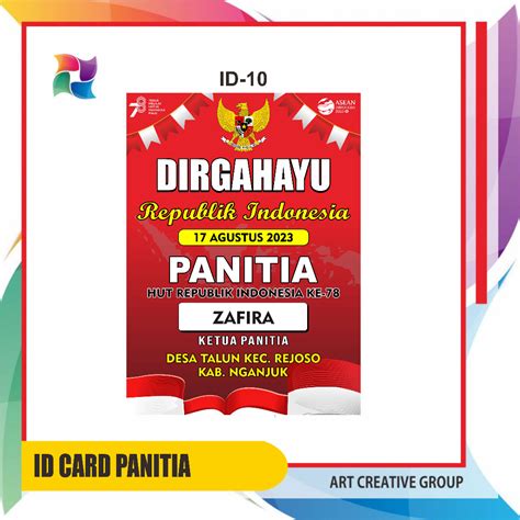 Jual Tanada Pengenal Panitia Name Tag Panitia 17 Agustusanname Tag