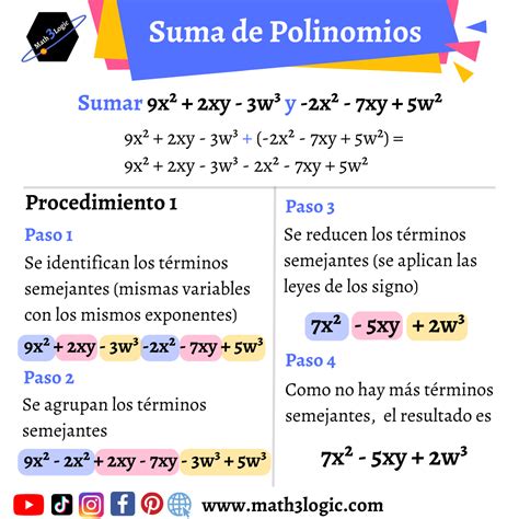 Suma Y Resta De Polinomios Distintos Métodos Ejemplos Paso A Paso Y