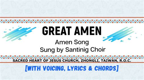 Great Amen With Voicing Lyrics And Chords Amen Song Sung By Santinig