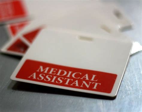 Horizontal Medical Assistant Badge Buddy With Red Border Badge