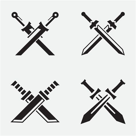 Crossed Swords Vector Icon Illustration 2628354 Vector Art At Vecteezy