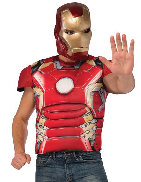 Poitrine Muscl E Deluxe Avec Masque Iron Man Adulte Deguise Toi