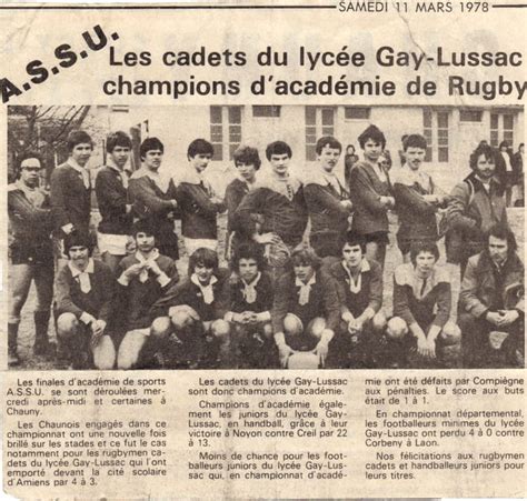Photo de classe Rugby à Gay Lussac de Lycée Gay Lussac Copains d avant