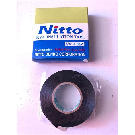 Jual ISOLASI NITTO LISTRIK ORIGINAL TAPE HITAM PVC KABEL NITO 3 4 30m