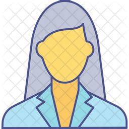 Female Employee Icon - Download in Colored Outline Style